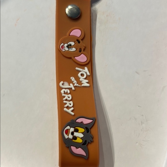 NWOT Brown Leather Key & Card Holder with Cartoon Charm - Picture 4 of 6